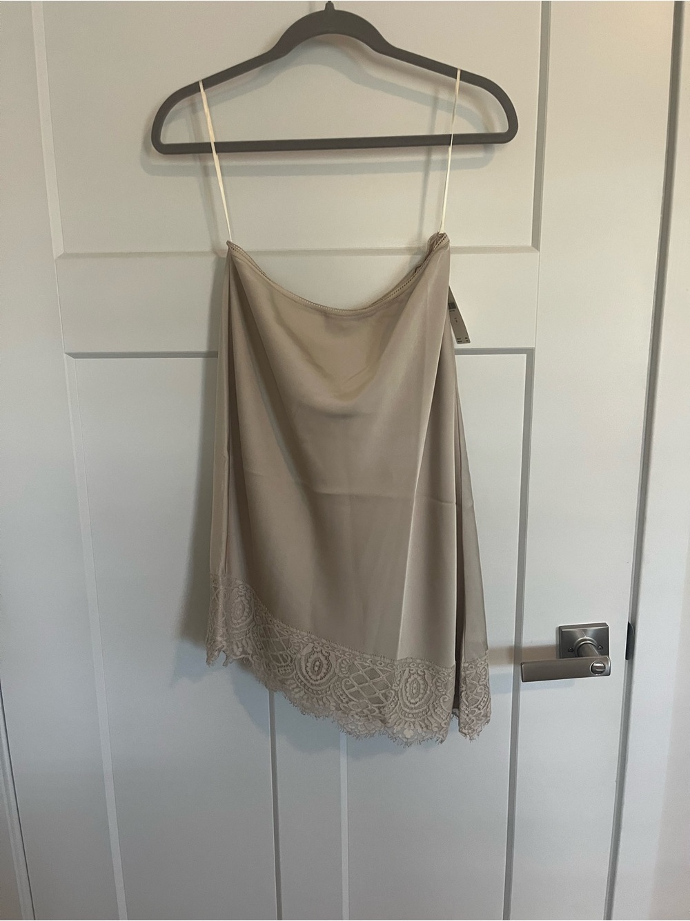 Anthropologie asymmetrical Lace-Hem Slip Skirt